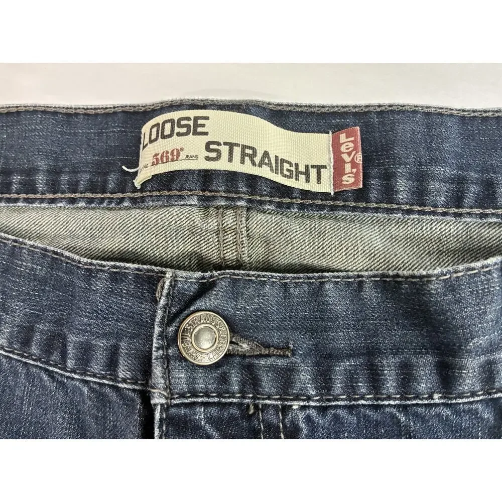 Levi's 569 Loose Straight Jeans Mens 42x30 Fits 40x27 Baggy Denim Skater Casual